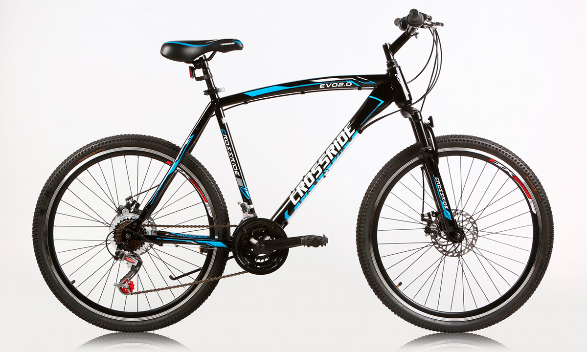 Фотографія Велосипед CROSSRIDE ST EVO 2.0 26" 2021 Чорно-блакитний
